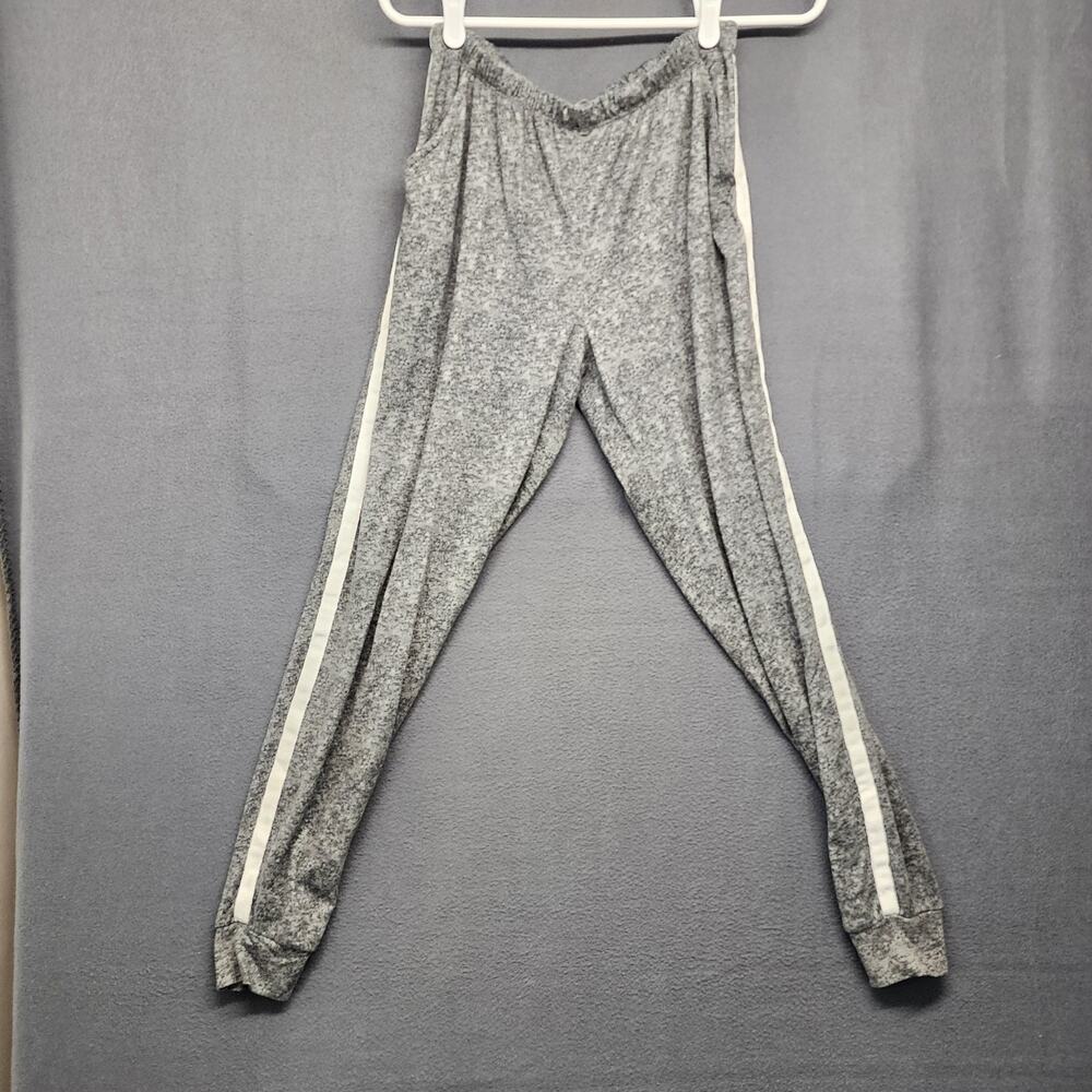Børn Jogger Pants Womens Medium Gray Knit Lounge Side Stripe Pockets Cuffed Born